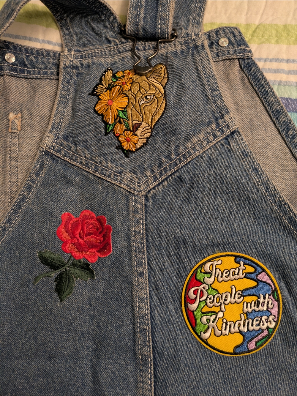 Vans Blue Denim Patchwork Overalls - Picture 8 of 10